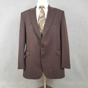 Vintage American Original Sport Coat Blazer Mens 48L Brown Western USA